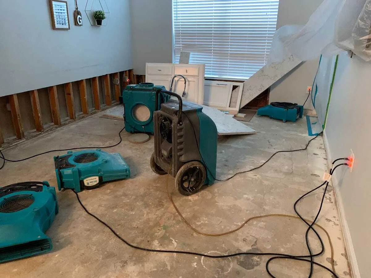 Dehumidifier in flood-cut room for Water Extraction & Removal in Lynnwood
